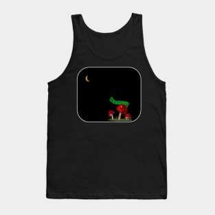 Inchworm on a Mushroom Looking at the Moon Tank Top